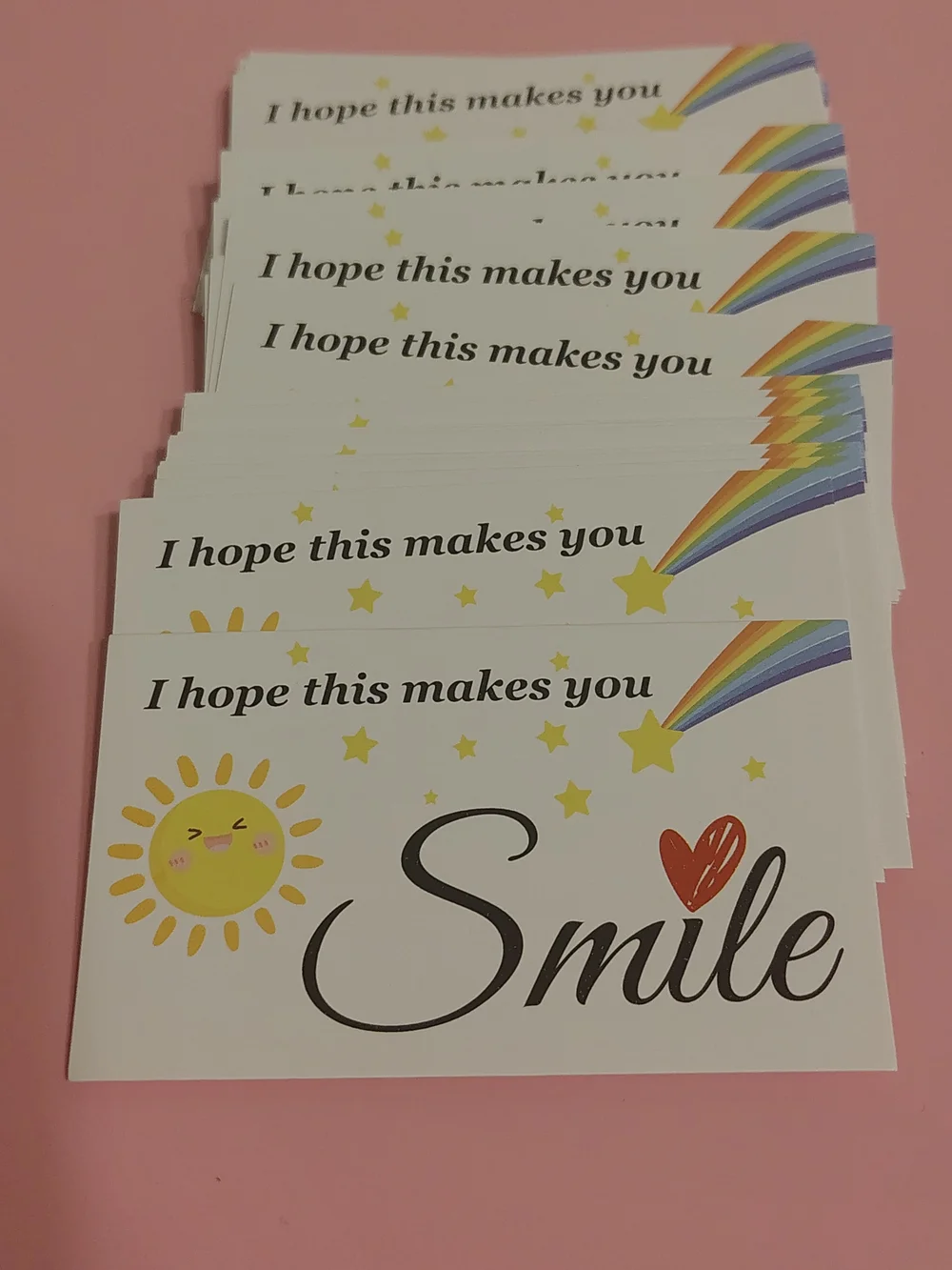 50 Smile Small Business Cards with Stickers